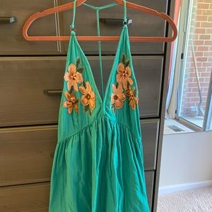 Free People Embroidered Racer-back Dress